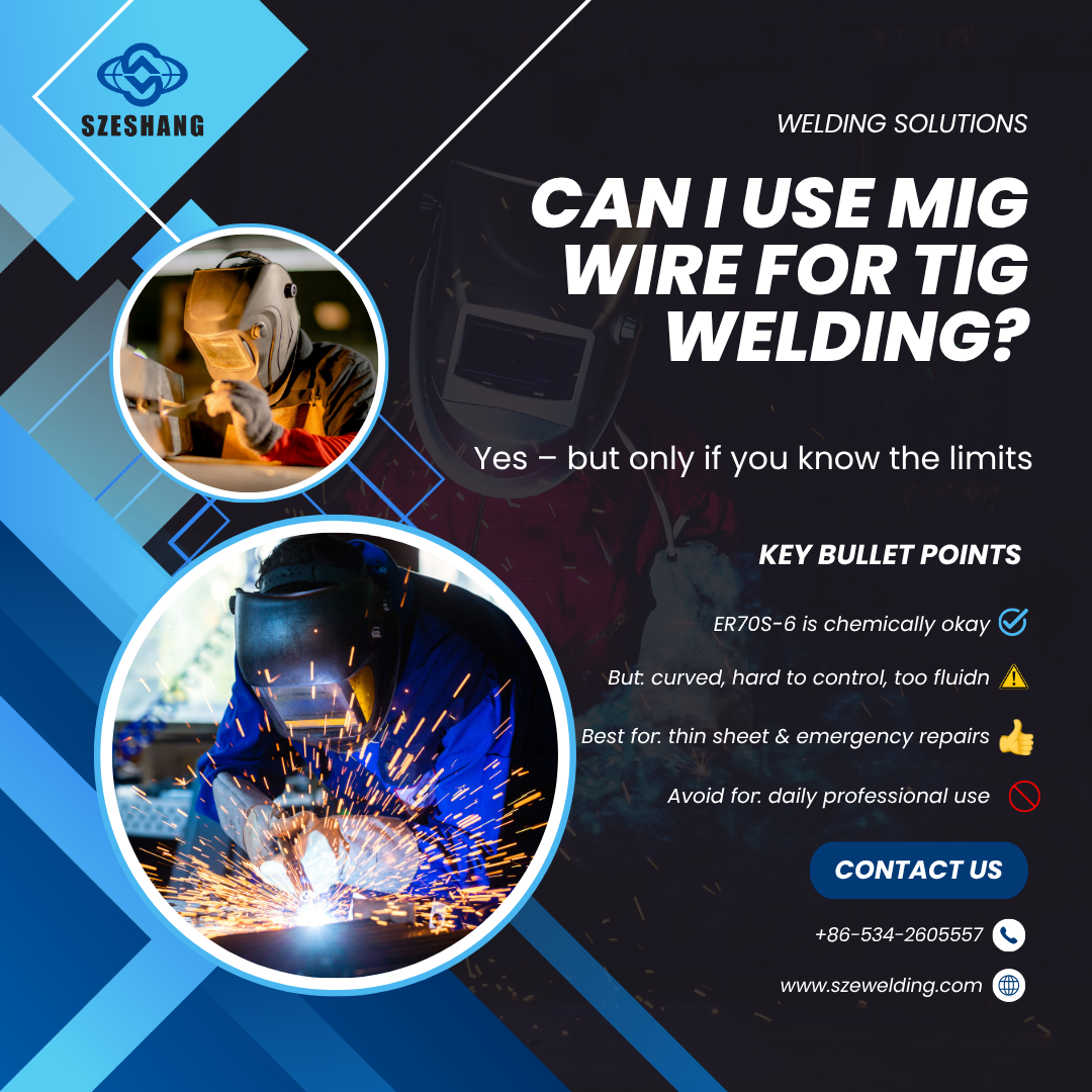 Can I Use MIG Wire for TIG Welding? – A Technical Guide by SzeShang Welding Materials